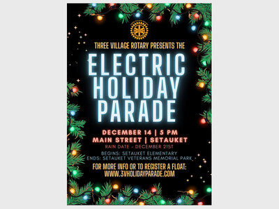 Electric holiday parade by the three village rotary 